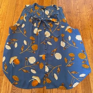 Ann Taylor Blue and Orange Floral Skirt